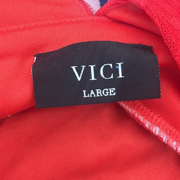 Vici Collection Tiered Tulle Midi Dress Red  Sz large - Picture 10 of 13